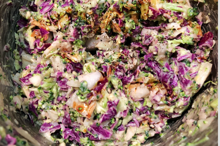 Red Cabbage and Fennel Chopped Salad with Miso Dressing