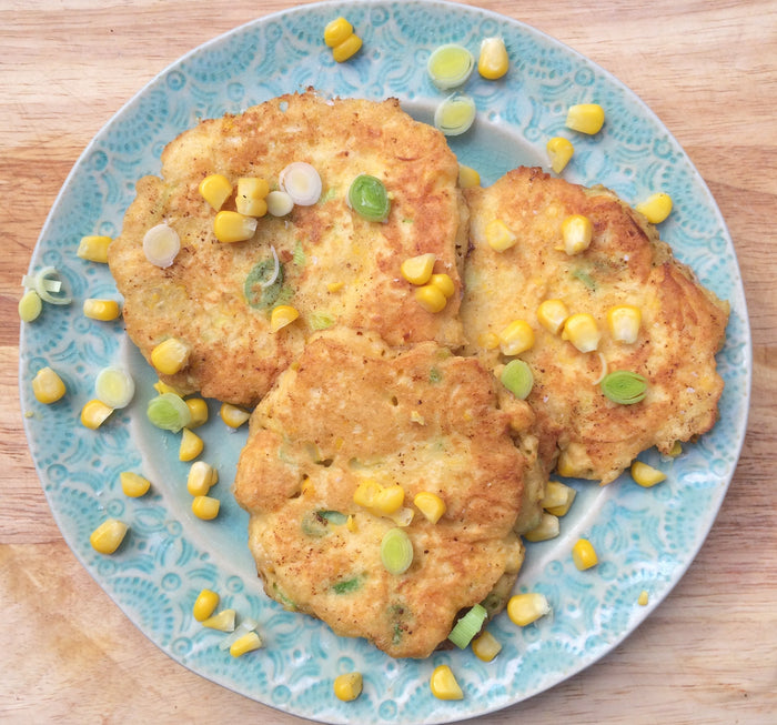 Sweetcorn and Baby Leek Fritters