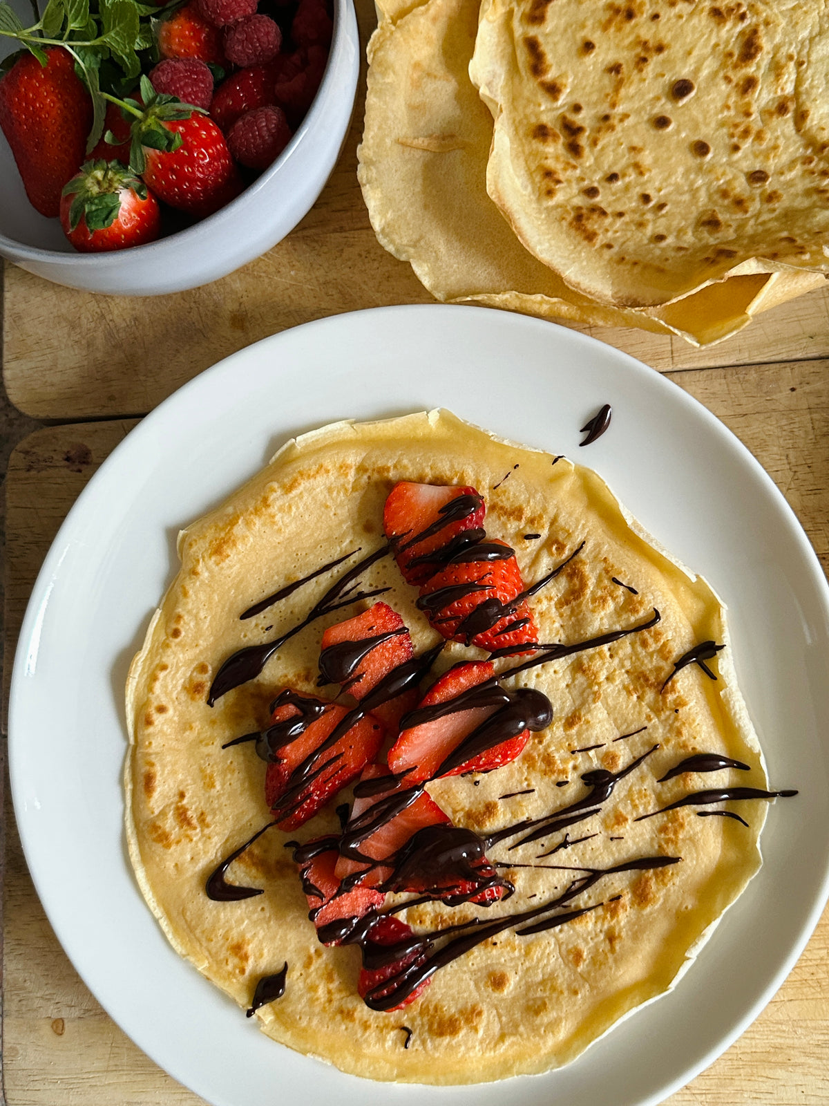 1200px x 1600px - Buckwheat Crepes with Chocolate Sauce | Lizzie Loves