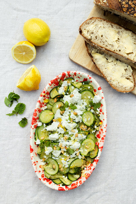 Summer Lemon, Feta and courgette salad