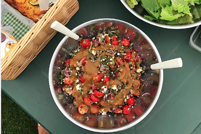 Lentil, Feta & Cherry Tomato Summer Salad with Balsamic dressing